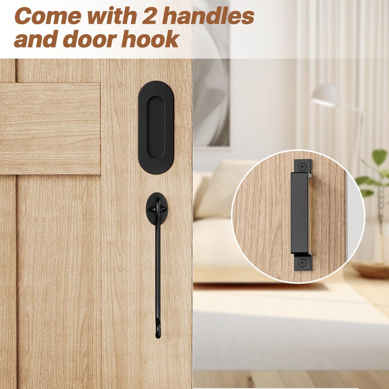 Signstek 5FT Sliding Barn Door Hardware Kit Heavy Duty with