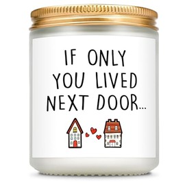 AceThrills Friendship Gifts for Best Friend Birthday, BFF, Sisters, Besties, Mom, Birthday Gifts for Women - 7 Oz Lavender Scented Candles (Next Door)