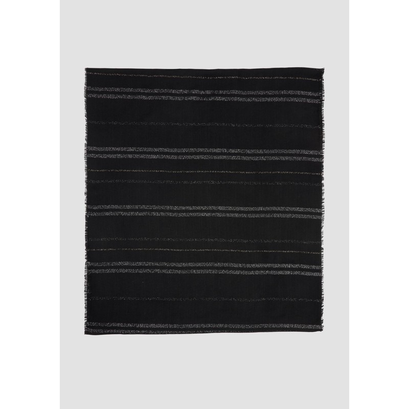 s.Oliver Loop Scarf with Checks and Stripes, black