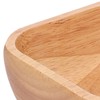 Rubber Wood Salad Bowl Handcrafted Simple Stylish Square Bowl Tableware