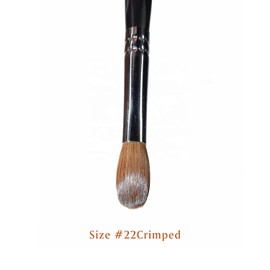 Yasterd Acrylic Nail Brush 100% Kolinsky Acrylic Brushes for Nails Size 22 Oval Crimped Shaped Nail Brushes for Acrylic Application Black Wood Handle Professional Nail Art Powder Brush Manicure Tool