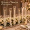20 Pack Glass Hurricane Candle Holders, 11.8 in Clear Taper