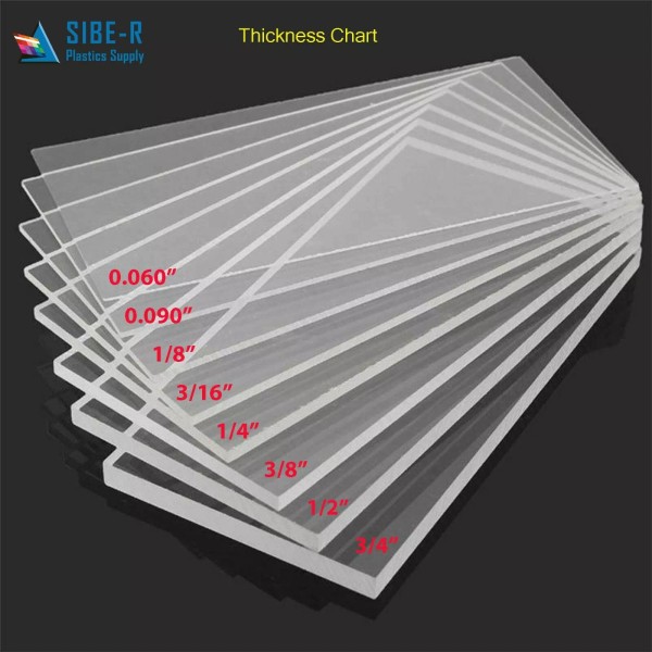 Sibe Polymers (2 pack) Clear Acrylic Plexiglass Sheet 1/8 x