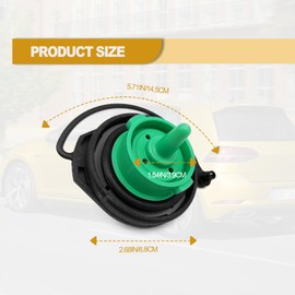 Fuel Tank Cap Gas Cap Compatible with Volkswagen - 2011-2020 VW Jetta, 2015-2020 VW GTI, 2015-2020 VW Golf Retaining Strap Replace 5C0201550T, 5Q0201550L