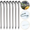 12PCS Tent Pegs Steel Ground Camping Stakes Outdoor Nail 6mm