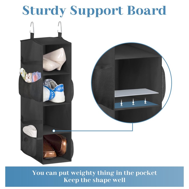 SLEEPING LAMB Short Hanging Shoe Organizer for Closet Storage with