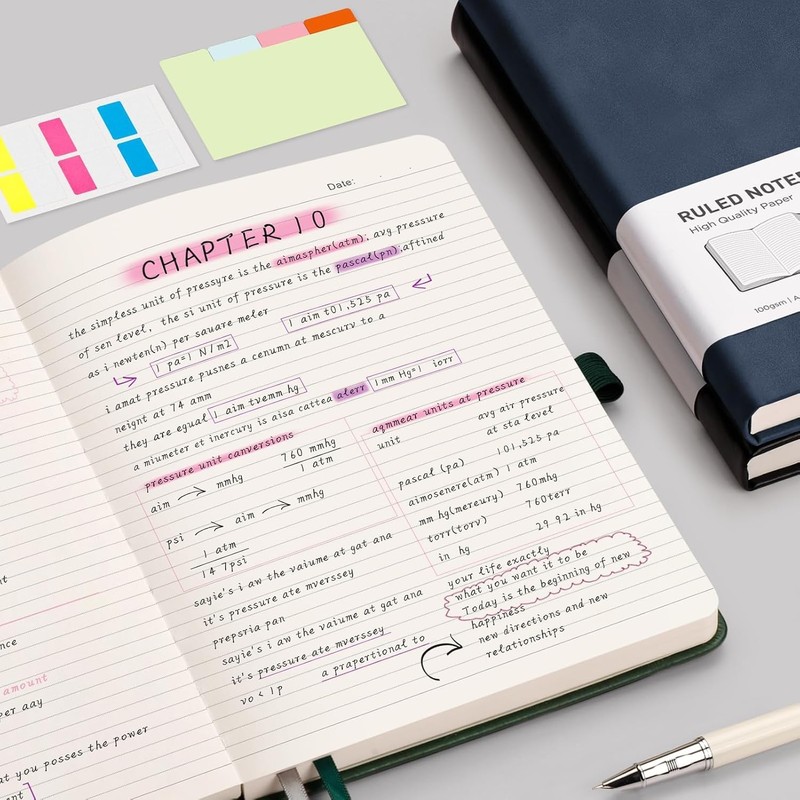 RETTACY Notebook Lined B5, Lightweight Journal Diary with 96 Numbered