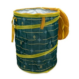 Camco Pop-Up Utility Container | Features Heavy Duty Liner & Zipper Close Lid | Holds 30-Gallon Kitchen-Size Trash Bags | Stands 2-Ft Tall & Collapses for RV Storage and Organization (53490)