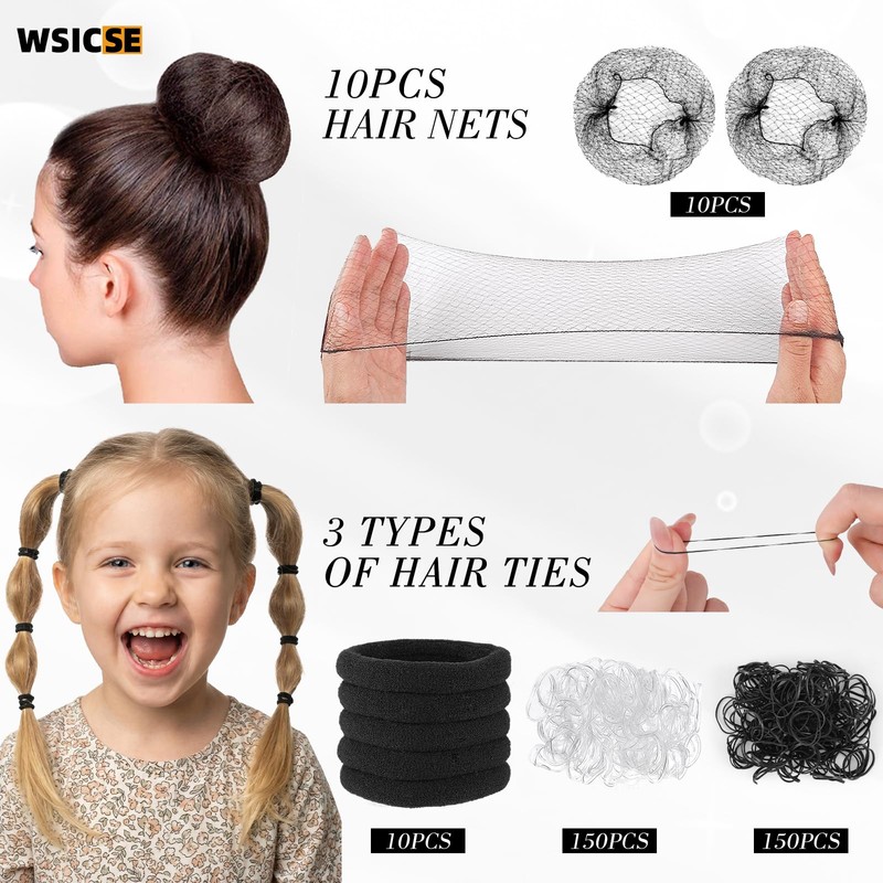570Pcs Black Bobby Pins for Women, 2 & 2.4In Hair