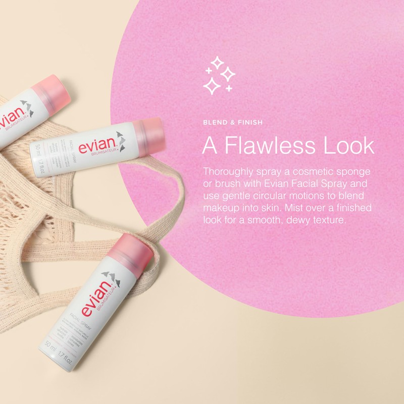 EVIAN FACIAL SPRAY Natural Mineral Water Facial Spray Trio, Travel