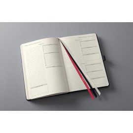 SIGEL CO705 Undated Daily Planner with 365 Day Calendar, Approx. A5, Black, Hardcover, for 1 Year with Success Journal, Made from Sustainable Paper, Conceptum