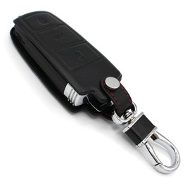 Finest-Folia GmbH Leather Key Case VC Black/Red, Conventional key system opens at the sides