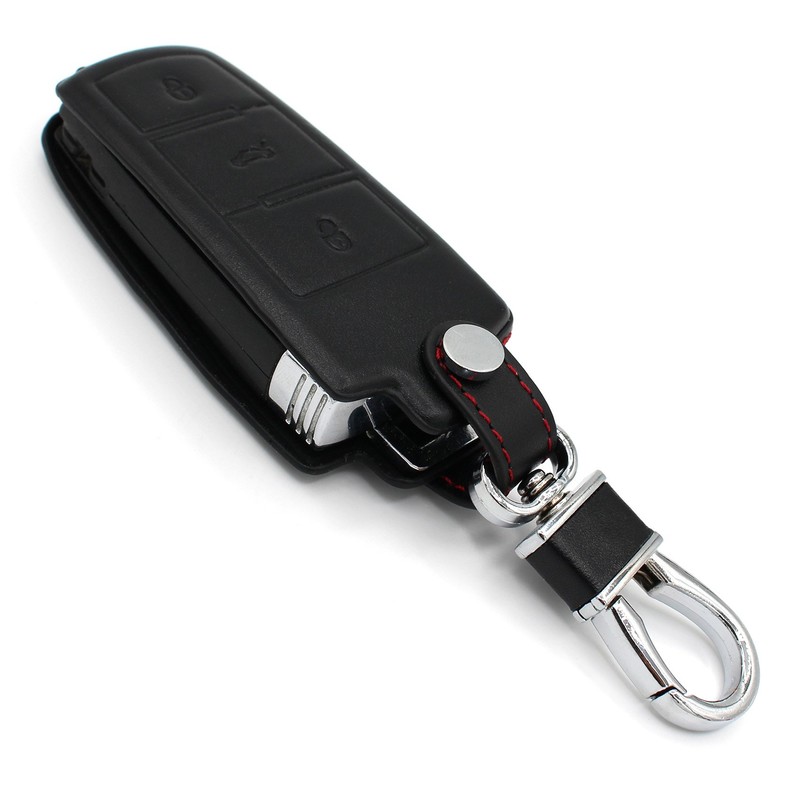 Finest-Folia GmbH Leather Key Case VC Black/Red, Conventional key system