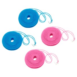 FuninCrea Washing Line 8m, Non-slip and Windproof Clothes Line, Portable Washing Line with 2pcs Stainless Hooks, Fence-Like Rope WashingLine for Indoor Outdoor Camping Traveling (4 colors)