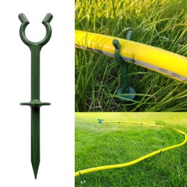Garden Hose Guide Stakes Set of 10 - Heavy Duty 5/8” Hose holder spike for Lawn & Plant Saver, Yard Soaker Support, Durable Kink-Free Watering (Fits 5/8”Hoses)