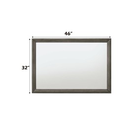 TREATLIFE HOME Enhances Reflection with Gray Oak Finish Mirror, Rectangular Frame, 3mm Thick Glass for Elegant Home Decor