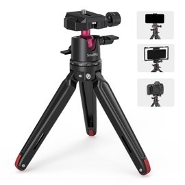 SMALLRIG BUT2664 Lightweight Mini Aluminium Travel Tripod with 1/4 Screw Mount Tripod for GoPro, Smartphone, DSLR