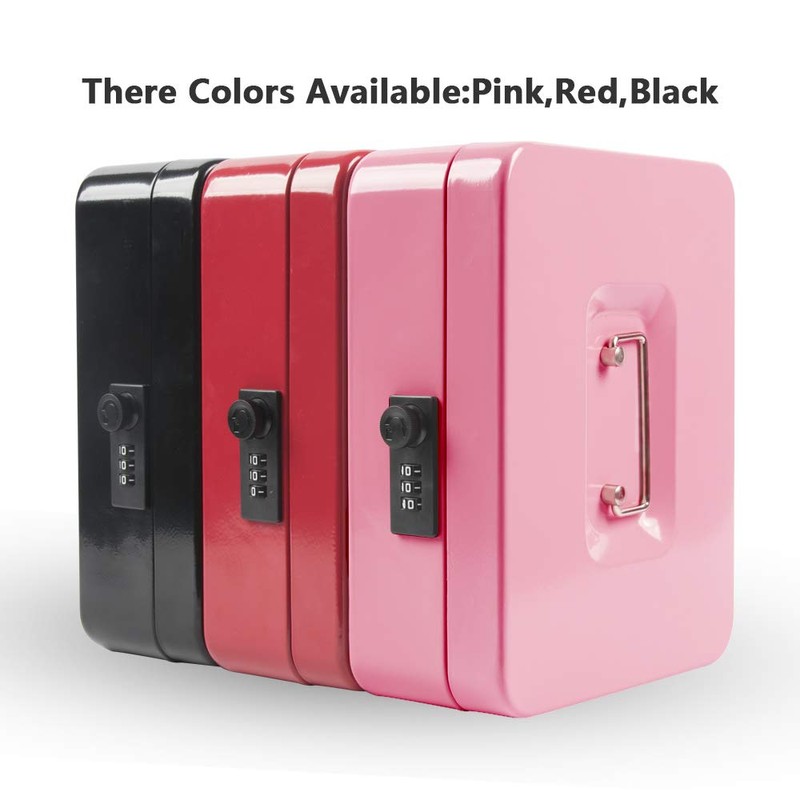 Kyodoled Large Cash Box with Combination Lock,Safe Metal Money Box