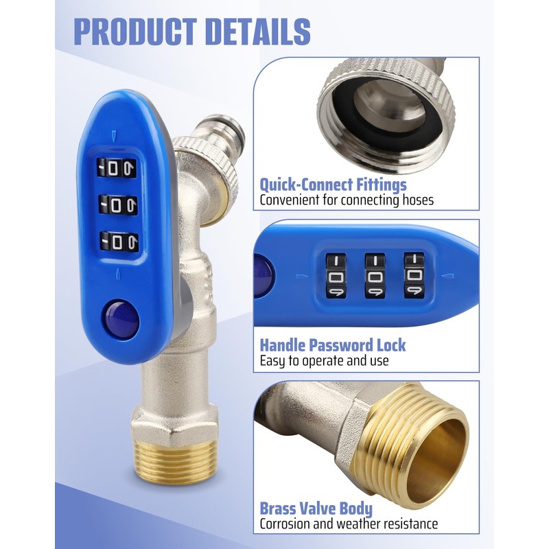 Upgraded Outdoor Faucet Lock System, Gate Valve LockoutDevice, One-Piece Design,