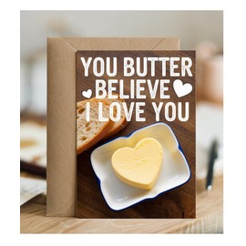 Hippowarehouse You butter believe I love you Birthday Card Funny with envelope Cards for Men and Women Valentines partner wife husband anniversary