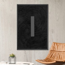 SIGNWIN Framed Canvas Print Wall Art Geometric Gray Black Color Field Collage Abstract Shapes Illustrations Minimalism Contemporary Nordic Decorative for Living Room, Bedroom, Office - 16"x24" Black