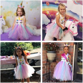 Tutu Dreams Unicorn Dress for Girls Party Dress Up Clothes Gifts Fashion Summer Sundress Dresses Birthday Decorations (Sequin Unicorn, 1-2T)