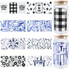 SOFPLATE 8 Styles Blue UV DTF Cup Wraps Black Transfer