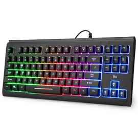 Rii Primer RGB Compact Gaming Office Keyboard RK104,Backlight Keyboard,Small 87 Keys No Number Pad Keyboard for Windows PC Laptop Desktop