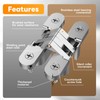 Mdkave Invisible Hinges for Cabinet Doors - Completely Hidden 180°Hinges,Concealed