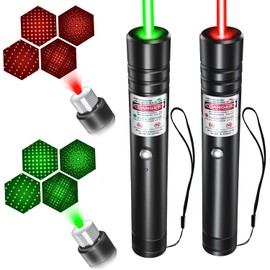 MIPREZT [2 Packs Green+Red] Rechargeable Laser Pointer High Power Green Red Beam Laser Light Long Distance Range for TV/LED/LCD Screens Tactical Flashlights Presentation Office/Outdoors/Astronomic