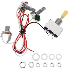 VGOL 1 Set Guitar Harness Kit 3 Way Push Pull Switch Wiring Harness Kit with 7Pcs Nuts and 4Pcs Washers Guitar Accessories Plastic Metal