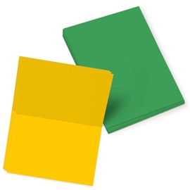 Folding Greeting Cards Uncoated, 5x7 Inches When Folded in Half - 50 Cards (Christmas Gold & Green)