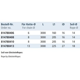 Stainless Steel 8 mm Chain Claw, 205 mm, Cable Length: 3 m