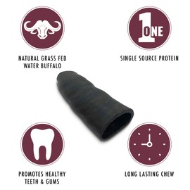 Wild Eats Water Buffalo Tuffie No Hide Dog Bones & Dog Chews All Natural, Single Source Protein, Grain Free Dog Treat, Long Lasting Dog Chews & Dog Bones for Aggressive Chewers (2 Pack, Large-Tuffie)