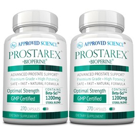 Approved Science Prostarex - Prostate Supplement - Saw Palmetto, 1200mg Beta-Sitosterol, Bioperine - 540 Capsules - 6 Month Supply