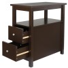 Segawe Chairside End Table with 2 Drawer and Shelf for