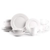 HomeVss, Pearl Dots Stoneware Dinnerware Set 20pc Set, White