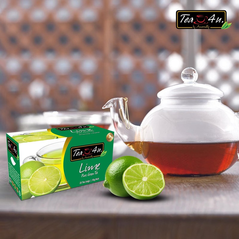 Tea4u Lime Green Tea - Smooth Blend of Lime Flavor