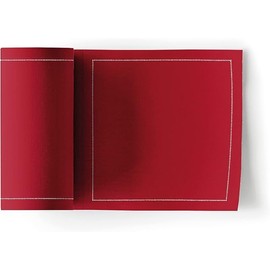 Doi-Le 100% Cotton Cocktail/Canape Napkin - 11cm - Roll of 50 pre-cut napkins - Cherry Red