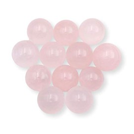 Nature Wonders Crystal Ball Sphere Rose Quartz 12 Spheres 0.8", 18-22mm for Reiki, Energy Healing, Meditation, Attracting Love, Palm Stones, TouchStones