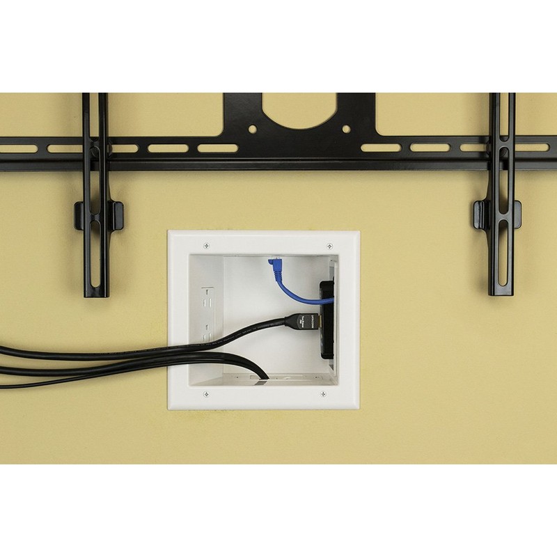 DATA COMM 45-0051-WH Expandable Media Box with Duplex Receptacle, White