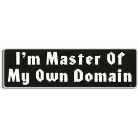 Gear Tatz - I'm Master of My Own Domain, Funny Seinfeld - 3 x 10 inch, Bumper Sticker - Professionally Made in USA - Vinyl Decal