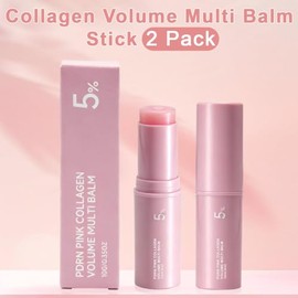 PDRN Pink Collagen Volume Multi Balm Stick, Collagen Wrinkle Stick Face & Body Balm, Volumizing Hydrating Firming for Under-Eyes, Neck, Forehead, Smile Lines (2 Pack)