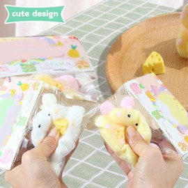 2pcs Squishy Hamster, Soft Hamster Stress Relief Toys, Fidget Squezze Toys Hamster for Kids & Adult Squishies Squeeze Toys for Children Christmas Party Favor Gift