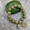 Natural Stone Green Real Bracelets with Lucky Coin and Gourd