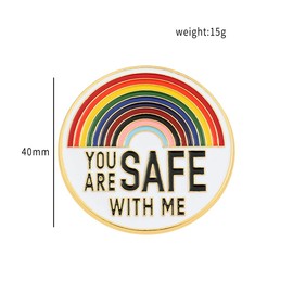 YOU ARE SAFE WITH ME Enamel Pins, Nurse Doctor Medical Students Pins, Rainbow Brooch Lapel Pin for Clothing Backpack Hat Funny Badge Jewelry Gift, Metal, no gemstone