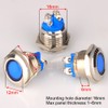 GUUZI 5pcs 12V-24V 16mm LED Metal Indicator Light Waterproof Signal