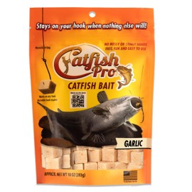 Catfish Pro Garlic Catfish Bait - 10oz Bag with 80pcs | Irresistible Scent for Catfish | Mess-Free, Stays On Your Hook When Nothing Else Will | Great for Rod, Reel, Trotline, Jugs & Yoyos Fishing