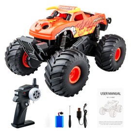 Amphibious Monster Truck, 1:16 Waterproof Remote Control Car Trucks Kids Toys for 60 Mins Play, 4WD 360° All Terrain Off-Road Crawler Vehicle, Ideal Gifts for Boys Girls Presents Age 6 7 8 9 10 11 12+