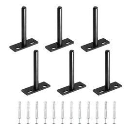 Seimneire 6pcs 3 Inch Floating Shelf Bracket, Heavy Duty Hidden Shelf Brackets, Matte Black Invisible Shelf Supports with Screws and Wall Plugs, Solid Cold Rolled Steel
